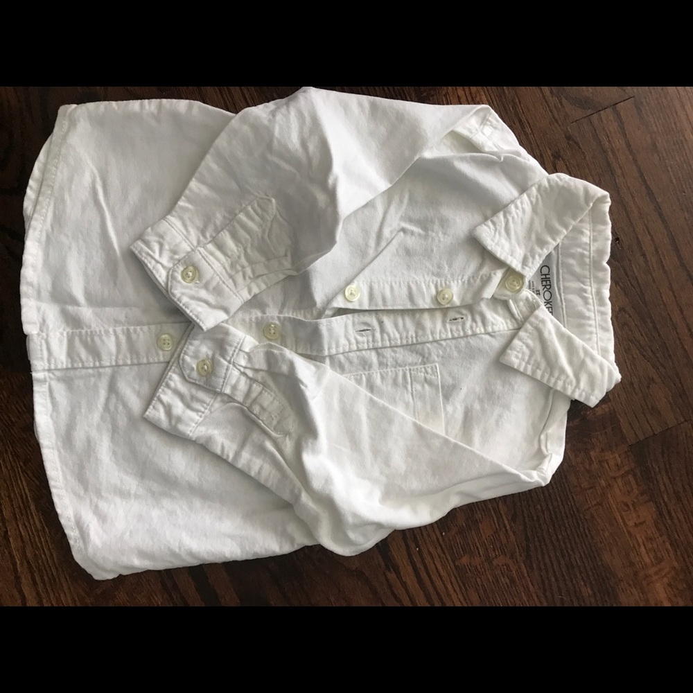 Cherokee White Soft Button Up Long Sleeve